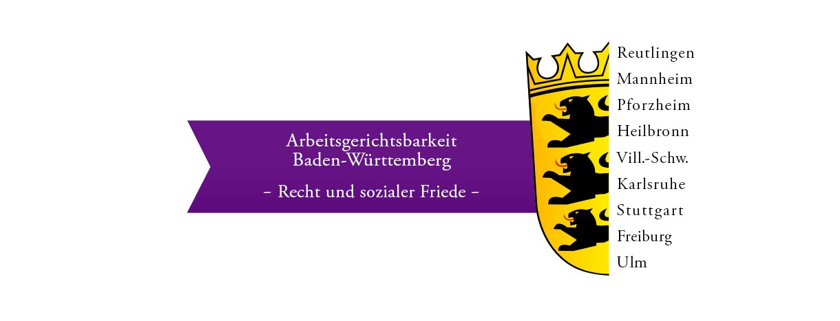 Das Logo der Arbeitsgerichtsbarkeit Baden-Württemberg ist verlinkt und leitet Sie zum Landesarbeitsgericht Baden-Württemberg weiter